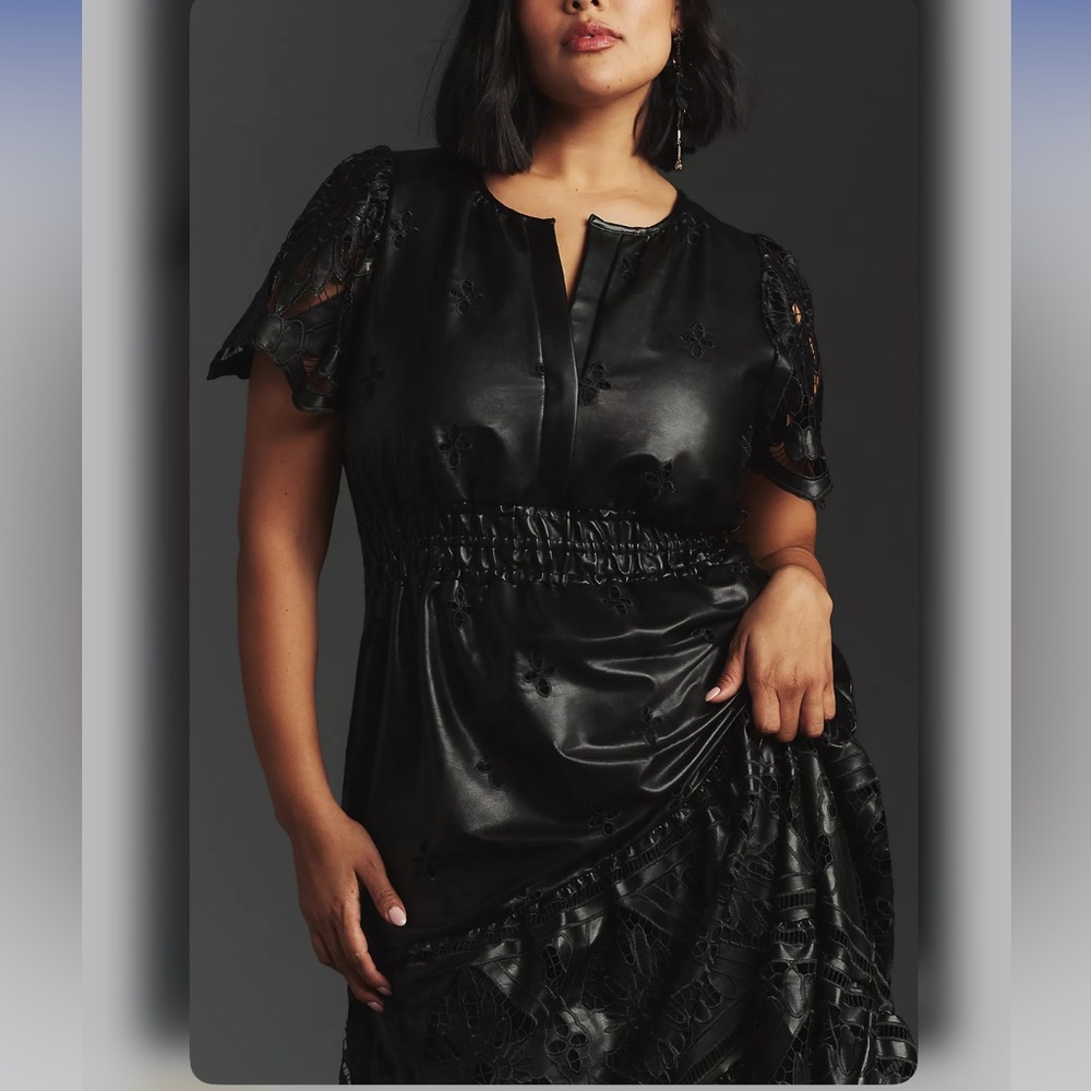The Somerset Maxi Dress: Faux Leather Embroidered Edition 🔥 - Picture 8 of 10